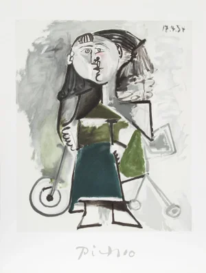 1980s "Fillette au Tricycle" Lithograph After Pablo Picasso