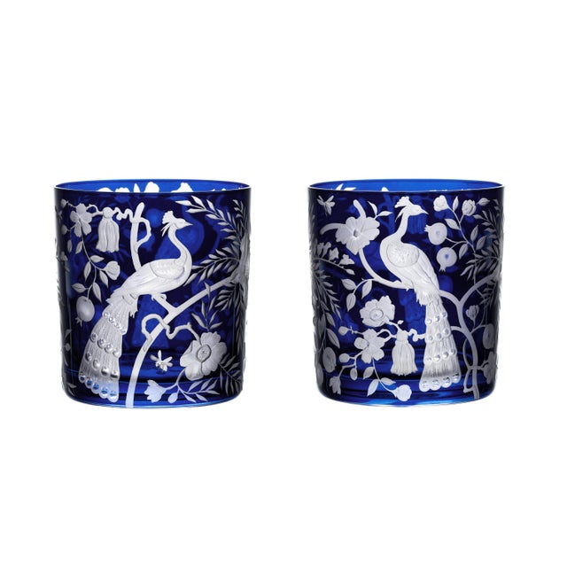 Chinoiserie ARTEL Chinoisserie Collection Small Tumbler Glasses in Ink, Set of 6 For Sale - Image 3 of 3