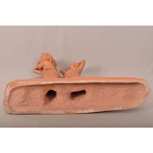 Amedeo Gennarelli, Art Deco Sculpture of Two Young Women with Amphora, 20th Century, Terracotta For Sale - Image 10 of 12