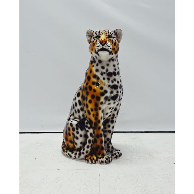 Ceramic Leopard Statue in Ceramic by Ceramiche Boxer For Sale - Image 7 of 7