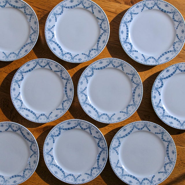 French Juliana Dessert Plates from Sarreguemines, 1888, Set of 9 For Sale - Image 6 of 11