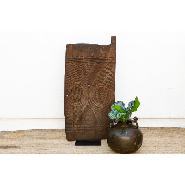 Brown Twin Ring Antique Igbo African Door For Sale - Image 8 of 8