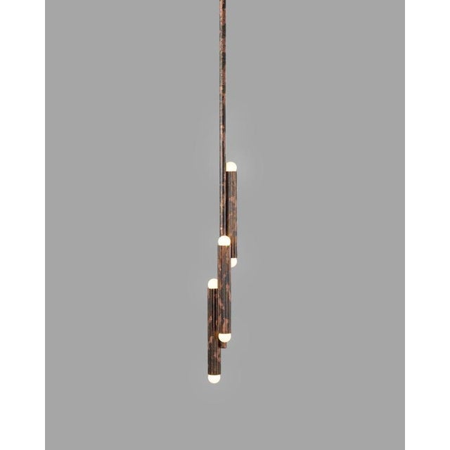 Vesta pendant lamp by schwung dimensions: ø 20 x h 192,3 cm materials: triplex opax transparent glass, lacquered burnished...