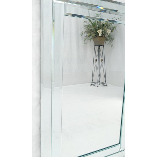 Late 20th Century Bevelled Mirror 24x36 Frame Studio Made c1970s Wall Mirror MINT For Sale - Image 5 of 8