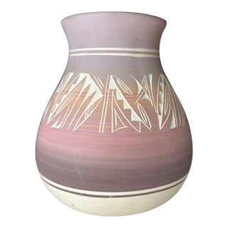 1980s Arts and Crafts Signed “Padilla Nav Usa” Vessel in the Style of Native American For Sale