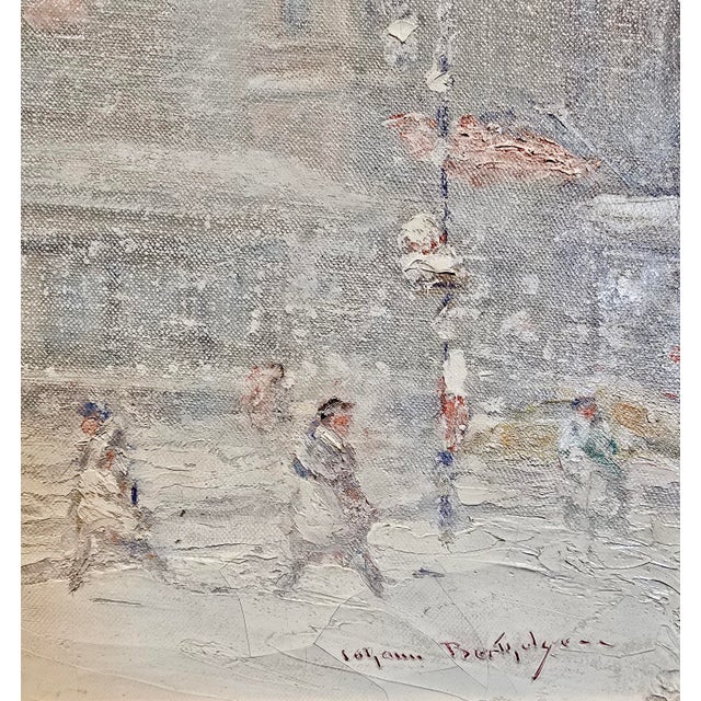 Johann Berthelsen -St. Paul in the Snow -New York City-1930s Oil Painting For Sale In Los Angeles - Image 6 of 11