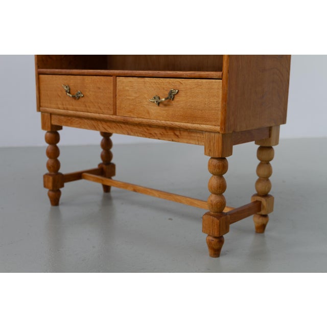 Brutalist Danish Oak Bedside Table, 1970s For Sale - Image 9 of 18