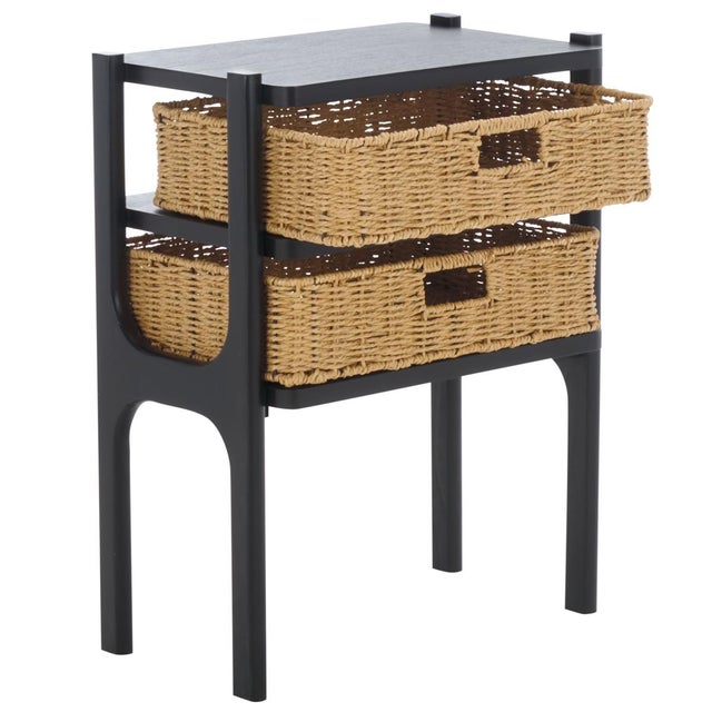 Wood Rozalyn 2 Drawer Accent Table in Matte Black For Sale - Image 7 of 9