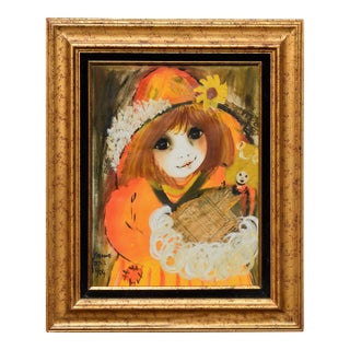 Petite Fille De Fleur - Mid Century Parisian Flower Girl Figurative by Roger Etienne For Sale