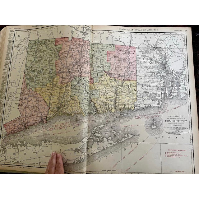 Rand McNally & Co. Antique 1918 Rand McNally Commercial Atlas of America For Sale - Image 4 of 10