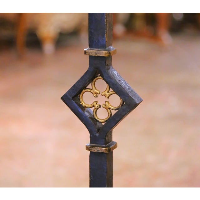 19th C. French Gothic Wrought Iron Lectern or Music Stand With Candles Holder For Sale - Image 11 of 11