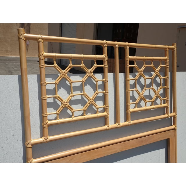 2000 - 2009 Vintage French Country Bamboo Queen Headboard For Sale - Image 5 of 15