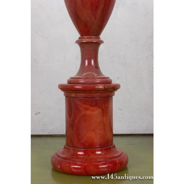 Pair of Italian Red Alabaster Lamps For Sale - Image 4 of 7
