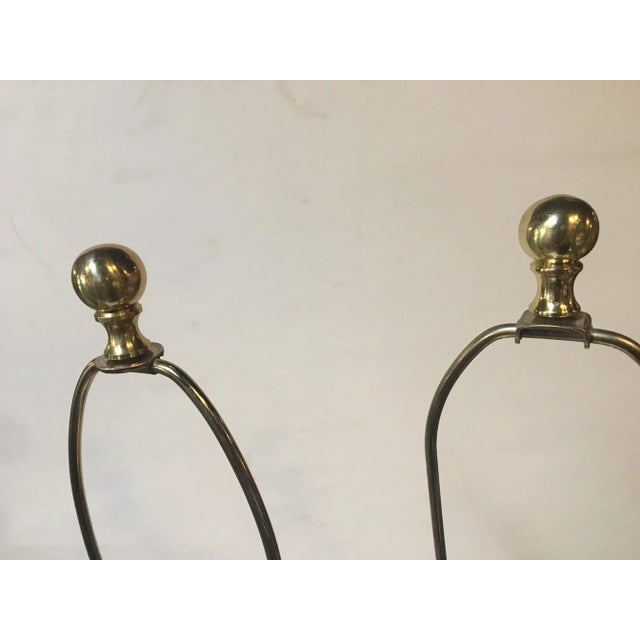 Mutual Sunset Lamp Co. Vintage Mid 20th Century Hollywood Regency Brass Lamps - A Pair For Sale - Image 4 of 8