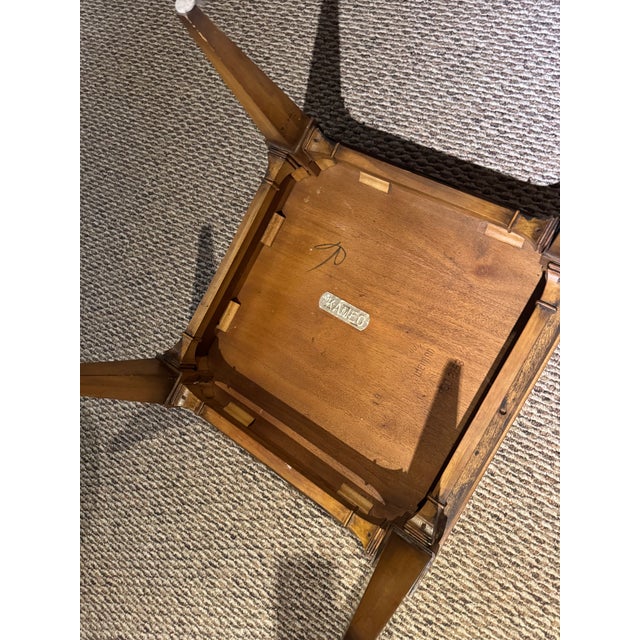 Hollywood Regency Vintage Kameo Burl Wood Pair Side Tables For Sale - Image 3 of 4