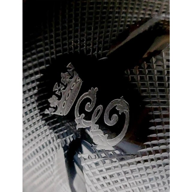 Moser Glassworks Queen Elizabeth II Rare Monogrammed Moser Splendid Goblet a Gift From the Czech Republic on the Occasion of Her Wedding in 1947. 8” Tall. For Sale - Image 4 of 7