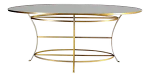 Mid-Century Modern Large Brass Oval Display Table