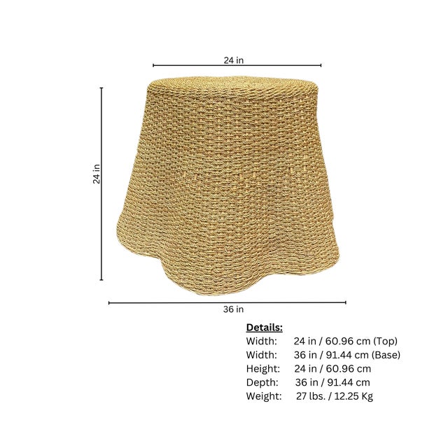 Late 20th Century Trope l'Oeil Draped Wicker Table For Sale - Image 4 of 4