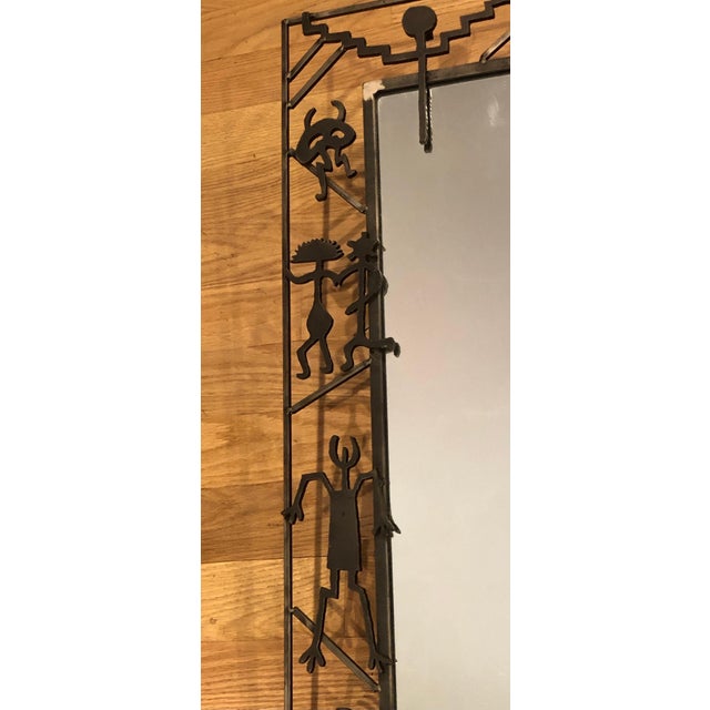 Modern 1980s Figural Iron Framed Mirror By Mollie Massie For Sale - Image 3 of 12