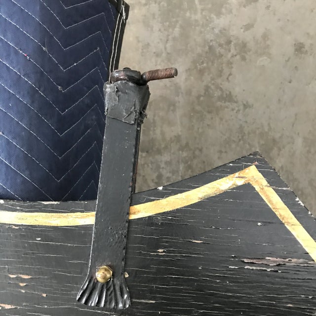 Mayer Oil Co..Black Painted Wood Gold Leaf Wood Gasoline Petrol Sign For Sale - Image 10 of 13