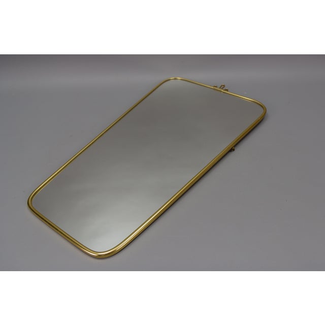 Mid-Century German Modern Brass Frame Wall Mirror from Lenzgold, 1964 For Sale - Image 12 of 18