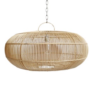 Modern Coastal Ubud Rattan Pendant Light Medium For Sale
