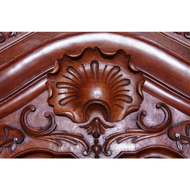 Wood Pair of French Louis XV Walnut Corner Cabinets With 18th Century Doors For Sale - Image 7 of 8