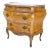 Italian Parquet Burl Wood Bombe Style Compact Entry Chest of Drawers Dresser For Sale