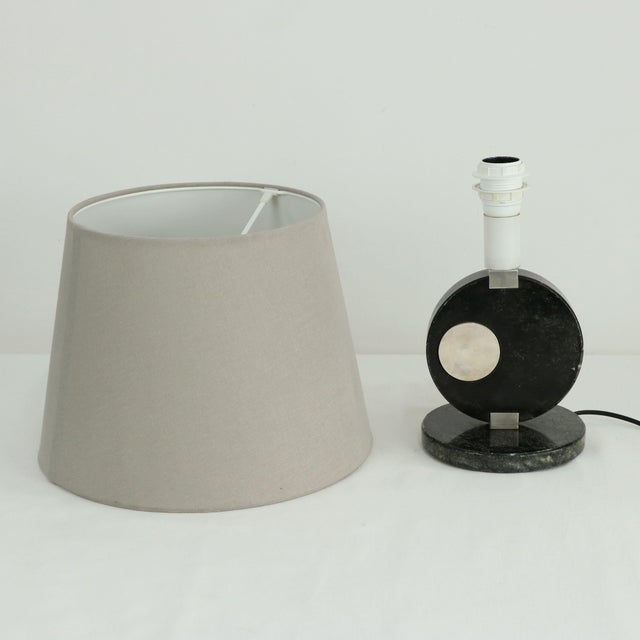 Mid-Century Modern Black Marble and Silver Table Lamp, 1970s For Sale - Image 3 of 7