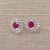 Diamond Ruby Stud Earrings 14 Karat White Gold 1.87 TCW Certified For Sale - Image 9 of 18