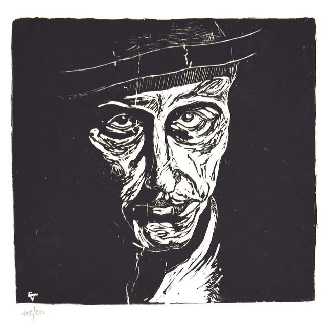 Giuseppe Viviani, Self-portrait, Woodcut, 1920s For Sale - Image 4 of 4