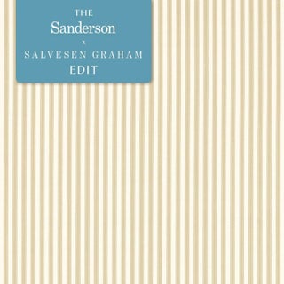 Sanderson Pinetum Stripe Fabric in Flax For Sale
