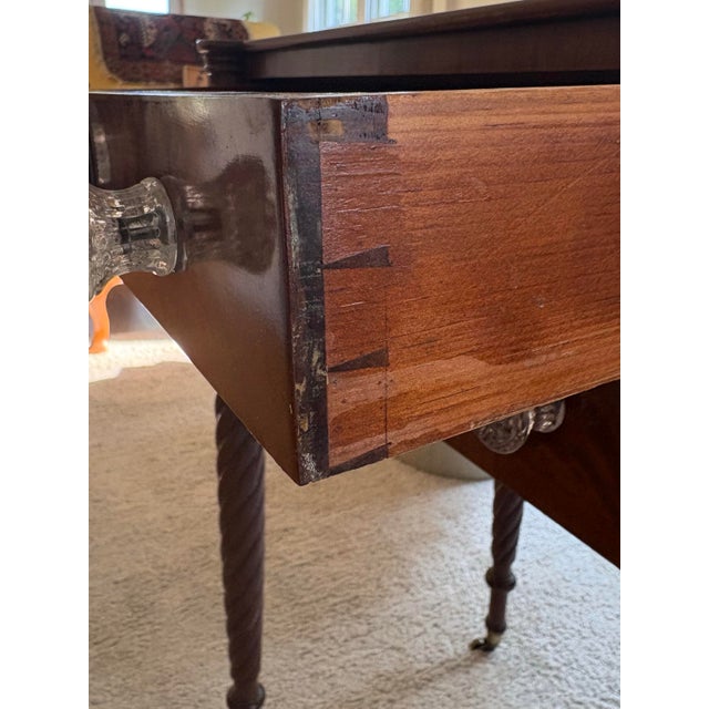 Sienna Thomas Sheraton Style Rope Leg Side Table With Two Drawers - Mahogany Wood Early 19th Century For Sale - Image 8 of 12