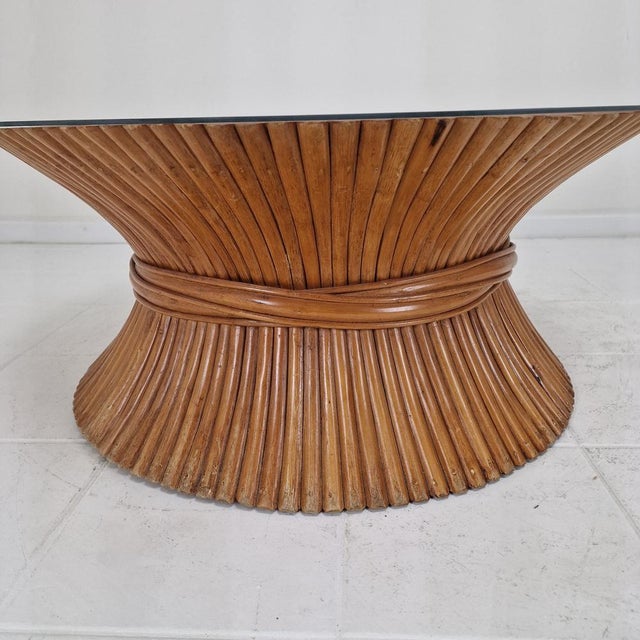 Sheaf of Wheat Bamboo Coffee Table attributed to McGuire, USA, 1970s For Sale - Image 14 of 18