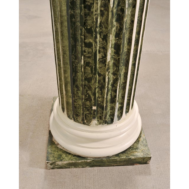 Set of Four Monumental Faux Marble Neoclassical Columns 10 Ft. For Sale - Image 11 of 18