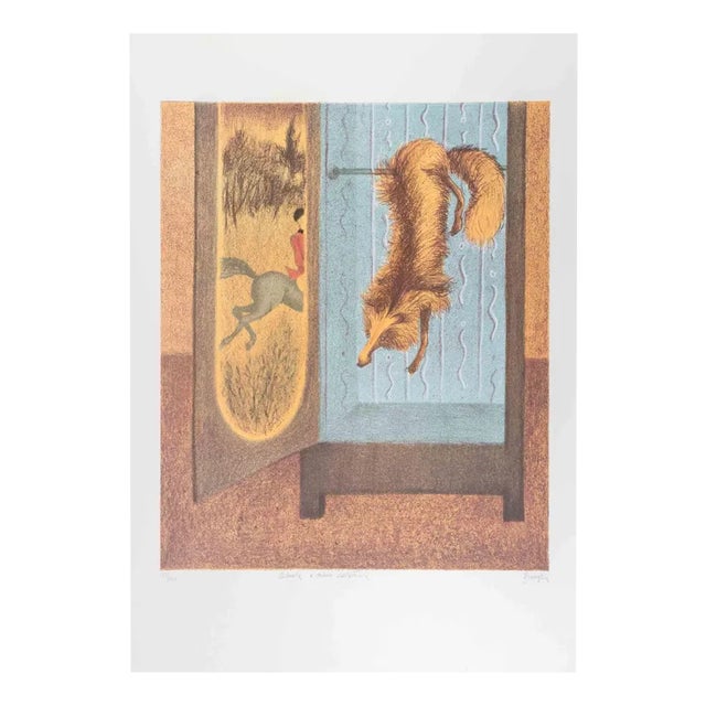 Enrico Benaglia, The Fox, Lithograph, 1980s For Sale