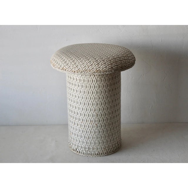 Original Vicki Ann American Modern Wicker Padded Mushroom Stool For Sale In Miami - Image 6 of 10
