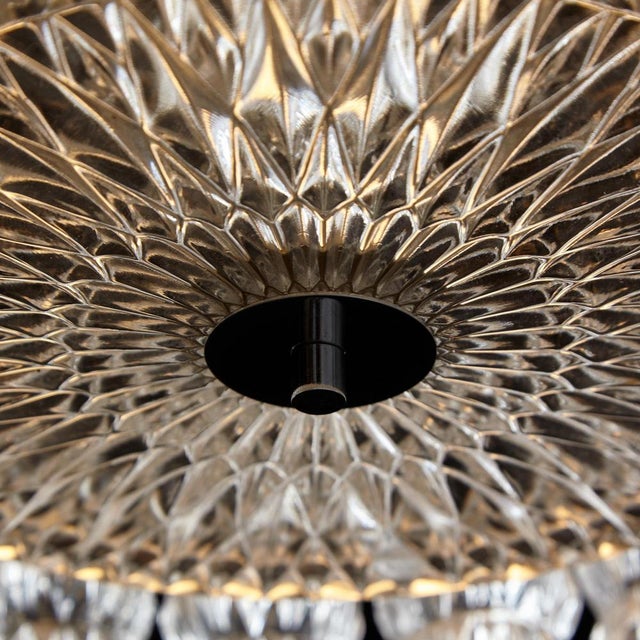 Glass and Chrome Chandelier For Sale - Image 5 of 18