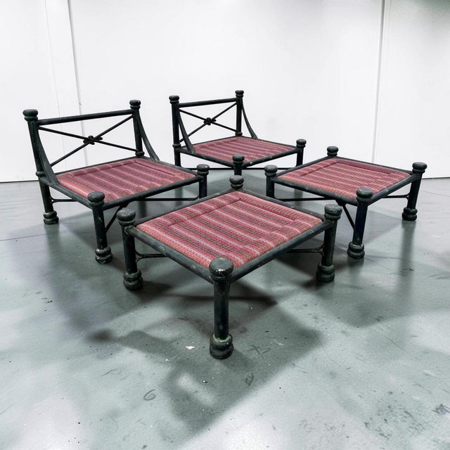 Neoclassical Diego Giacometti Style Neoclassical Lounge Chair With Footstool - a Pair For Sale - Image 3 of 10