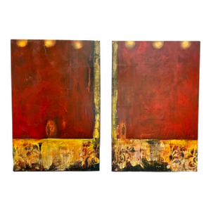 La Part De L’ombre (Diptych), Maryline Lemaitre, 2006 – Large Abstract Mixed Media