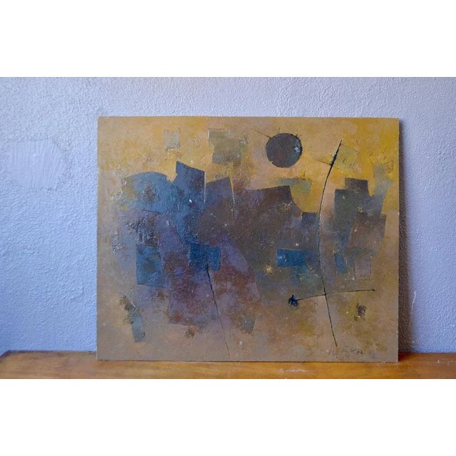 J.b. Thiery, Abstract Painting, 1962, Oil on Wood Panel For Sale - Image 6 of 6