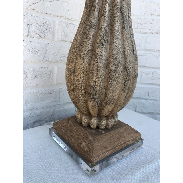 Shabby Chic Late 20th Century Volcanic Stone Pele Table Lamp For Sale - Image 3 of 10