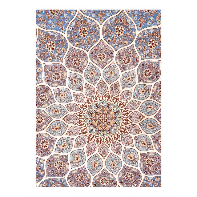 Pasargad DC Persian Isfahan Silk & Wool Rug For Sale - Image 4 of 9