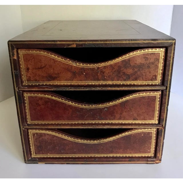 Antique c.p. Leathercraft 3 Drawer File Organizer For Sale - Image 11 of 11