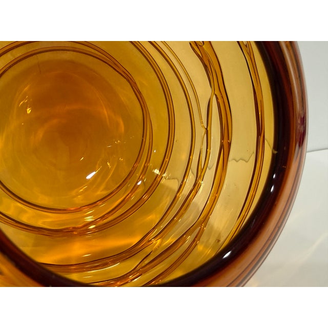 Venini Fulvio Bianconi Venini Honey Bee Hive Ribbed Italian Art Glass Bowl Vase 1970s For Sale - Image 4 of 8