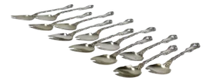 Antique Late 19th Century Whiting Sterling Silver Imperial Queen Ice Cream Forks 1893 SL - Set of 12