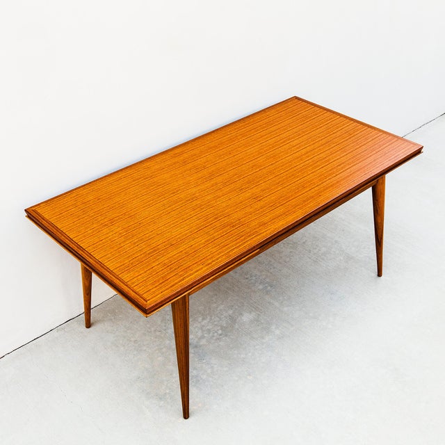 Restored 1950s French Mid Century Modern Mahogany Extension Dining Table For Sale - Image 12 of 15