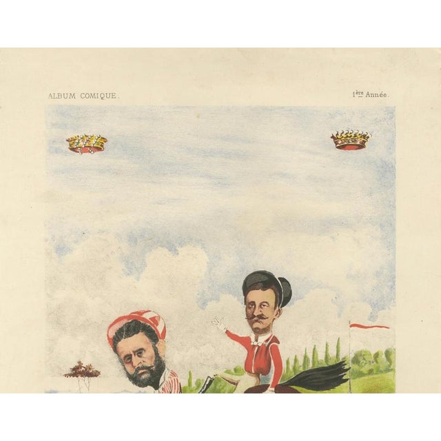After Bisetsky, French Belle Époque Racing Caricature, Baron De Roche Taillée & Lamotte, 1884, Chromolithograph For Sale - Image 4 of 10