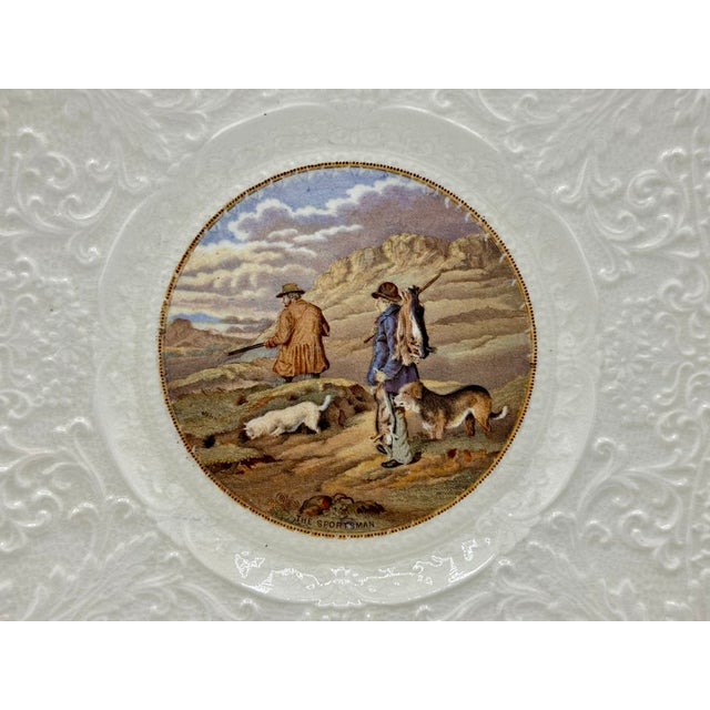 Ridgway Porcelain Antique Rare Royal Cauldon "Ridgewood" Sportsman Pattern Plates - Set of 6 For Sale - Image 4 of 9