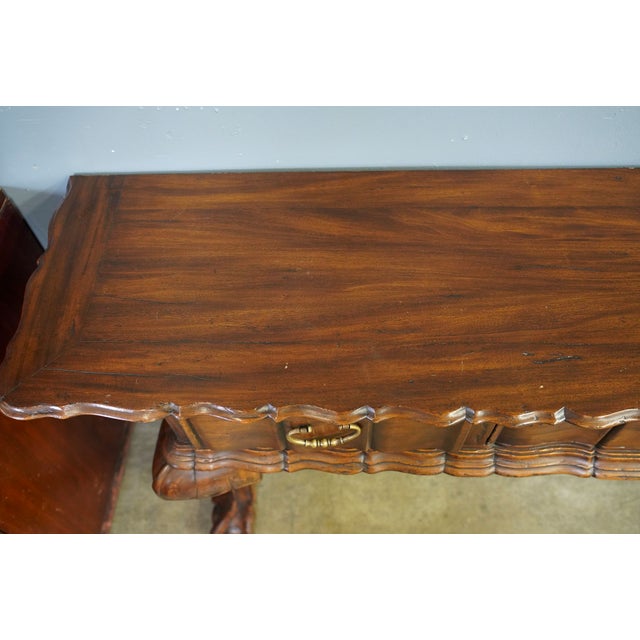 Alfonso Marina Spanish Colonial Mahogany Console With Carved Claw Feet 20th Century For Sale In Los Angeles - Image 6 of 12